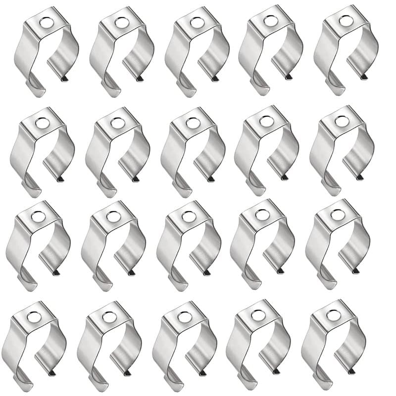 QIUMING T8 Tube Fluorescent Support de Lampe Tube lumineux nickelé Tube Fluorescent Lamp Clips pour le stockage de garage de han