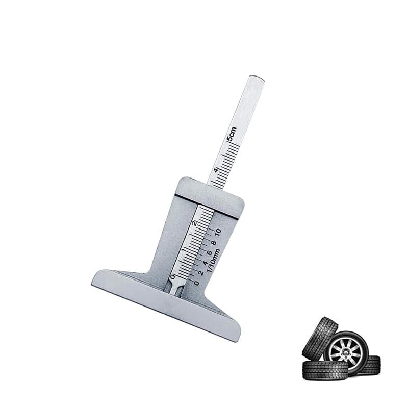 Jauge Profondeur Pneu, Jauge de profondeur de pneus en acier inoxydable, Auto Pneu Vernier Outil de réparation de voiture Access