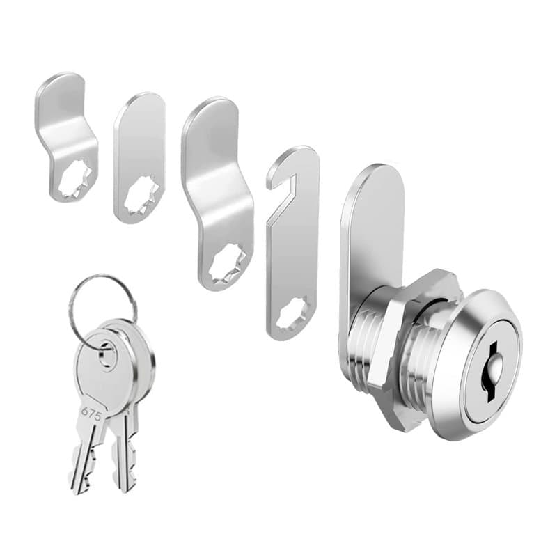 zoerbufan 16mm Serrure de Sécurité de Came D'armoire pour Boîte Aux Lettres/à Outils, Casier, Classeur avec 5 Plaques de Serrure