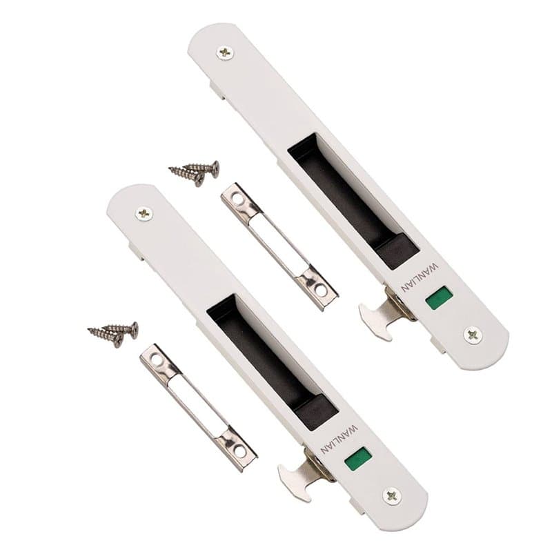Porte Coulissante Fenêtre Crochet Serrure Serrure de Porte Coulissante Longue 197 X large 28 mm (Blanc 2)