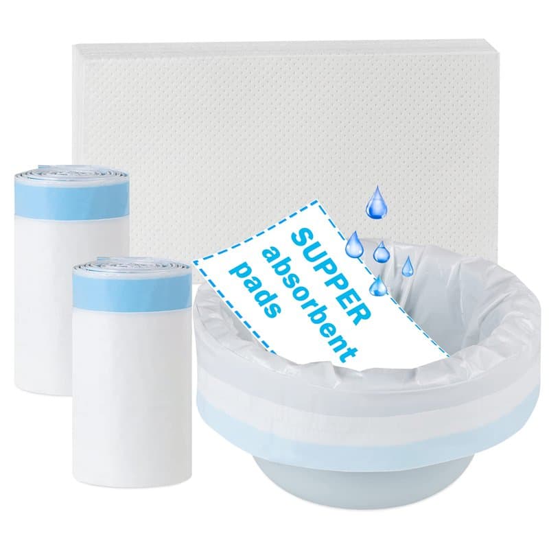 Buyockss Lot de 40 sacs de chaise percée jetables super absorbants pour chaise percée, sacs de toilette portables, sacs de toile