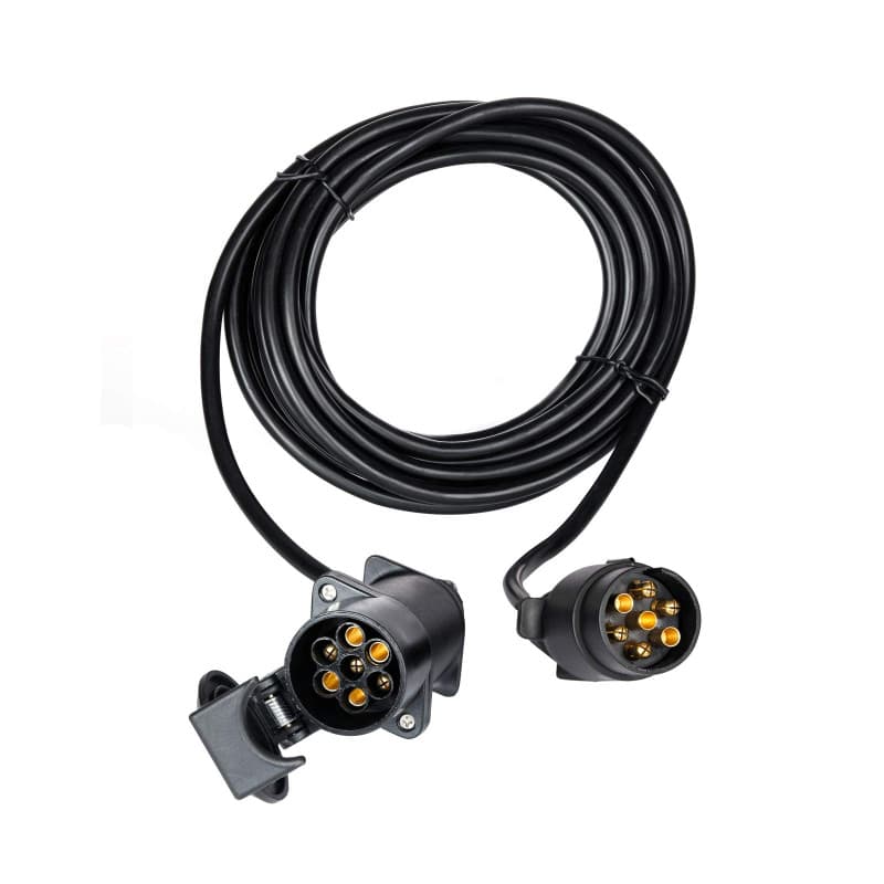 BEIJISTAR 6M Rallonge Remorque 7 Broches, 12V Rallonge Remorque avec Prise Mâle et Femelle, Rallonge Spirale Câble Remorque Conn