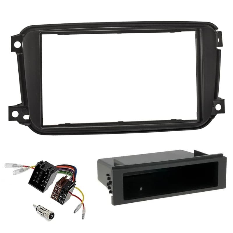 Sound-way Kit de Montage Autoradio, Façade Cadre de Radio 1 DIN / 2 DIN, Adaptateur Compatible avec Smart Fortwo 451 Facelift 20