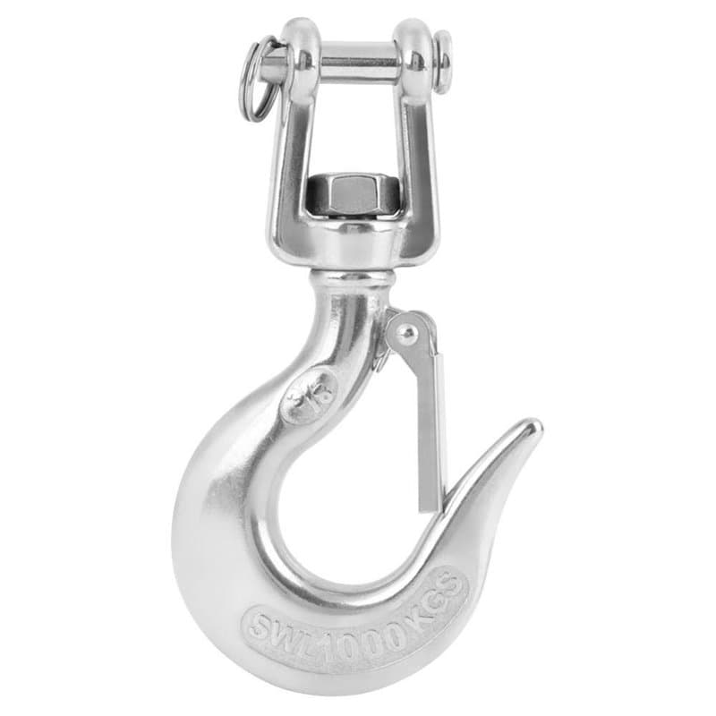 Crochet de Levage pivotant en Acier Inoxydable 304 avec Accessoire de gréement de loquet (650 kg / 1000 kg)(1000kg)