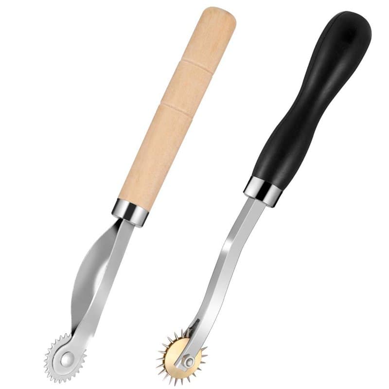 metagio 2 Piececs Roulette Couture 2mm et 4mm Roulette de Marquage avec Manche en Bois Roue de Traçage de Couture pour Artisanat