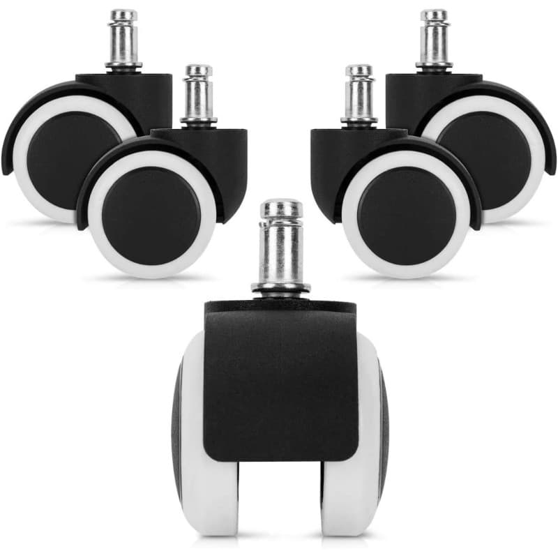 WANGZAIZAI 5X Rouleau de Sol Dur 11 / 50mm - également pour sols Souples - caoutchouté - roulettes de Chaise de Bureau 360 ° rou