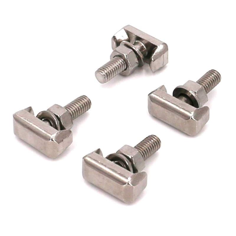 ZHITING 4pcs Bornes de Batterie T-Boulon Remplacement Connecteur Pince Acier Inoxydable Battery Terminal pour Audi Cadillac Chev