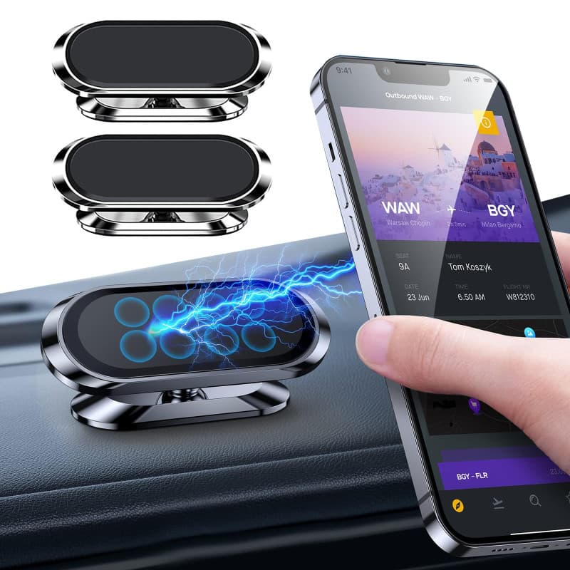 2 pièces support telephone voiture magnetique Peut être ajusté et tourné à 360 degrés Aimant telephone voiture Convient au suppo
