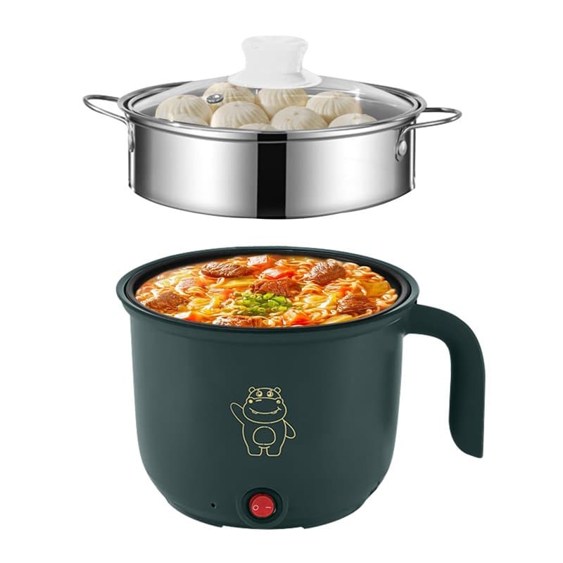 GOEDCH Mini Marmite Electrique: Mini Marmite Electrique Portable, Electrique Multi Cuiseur Vapeur Électrique, 1,8L Marmite Elect