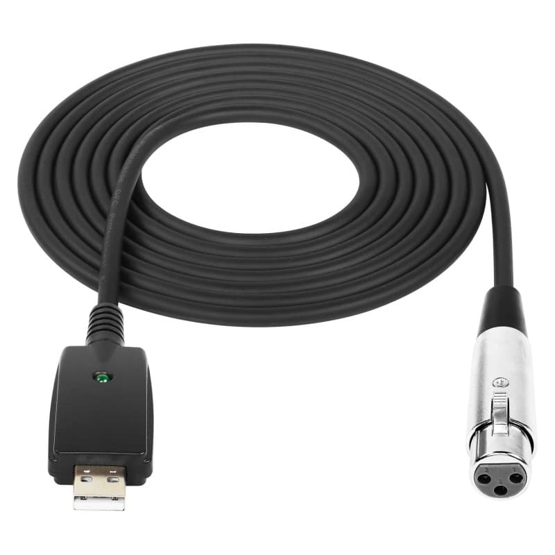 SinLoon Câble de microphone USB vers XLR 3 m USB mâle vers XLR femelle Câble convertisseur 3 broches Câble audio de studio pour
