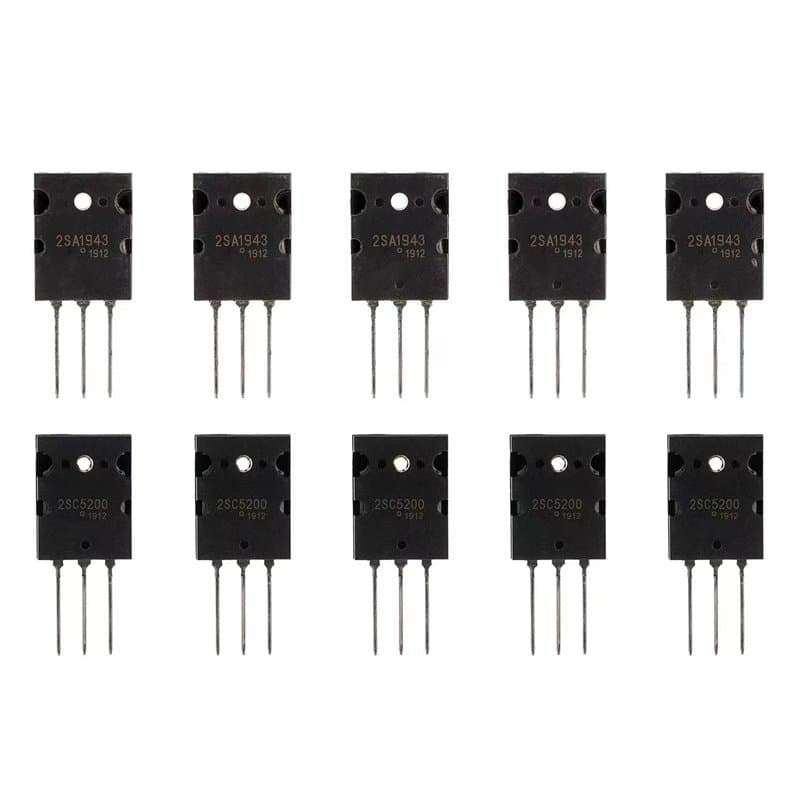 BOJACK 5 paires 2SA1943 2SC5200 Amplificateur transistors PNP NPN Transistor Silicium Audio Noir Haute Puissance TO-3PL (paquet