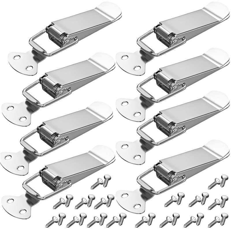 Diompirux 8 Pièces Fermeture à Levier Loquet à Ressort, Loquet à Ressort Bascule 72mm avec 35 vis, Fermoir de tension,capuchon d