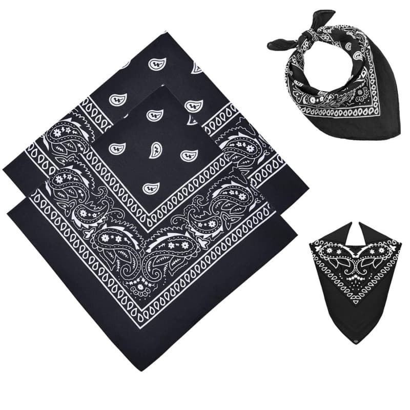 JJiaoLinin Bandana, Lot de 2 Foulard carré,Classique Bandanas Foulard avec Motif cachemire fichu,Accessoires de costume d'Hallow