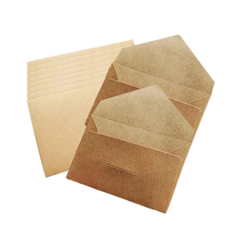 WYAN 40 Pièces de mini enveloppes kraft,pour cartes cadeaux,cartes de voeux,invitations,enveloppes à rabat classique(10,5 x 7 cm
