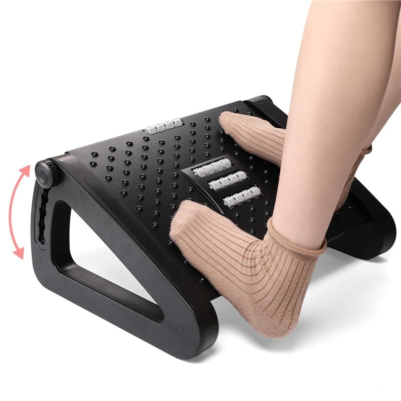 Mkitnvy Repose-Pieds bureau Avec Fonction Massage, Repose-pieds ergonomique, 6 réglables en Hauteur, pour Une Meilleure Circulat