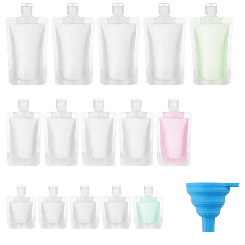 Zosenyer Kit Voyage Avion, 15 Pièces Contenant de Voyage 30ml/50ml/100ml, Étanches Bouteille Vide avec Entonnoirs, Petit Flacon