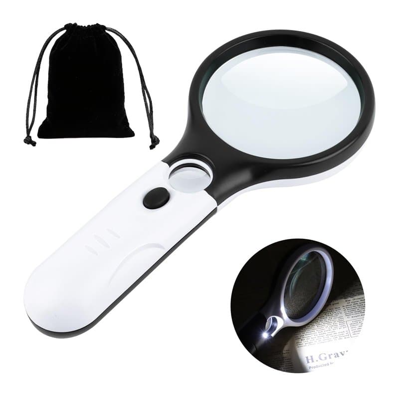 Loupe de Lecture éclairée,Loupe 10X 30X,Loupe Grossissante à Main,Loupe Eclairante,Loupe Lumineuse pour journaux,Lecture, Bijoux