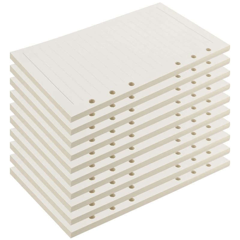 KOHAND Lot de 10 recharges de papier ligné A5, 6 trous perforés, inserts de recharge A5 lignés rechargeables pour agenda, classe