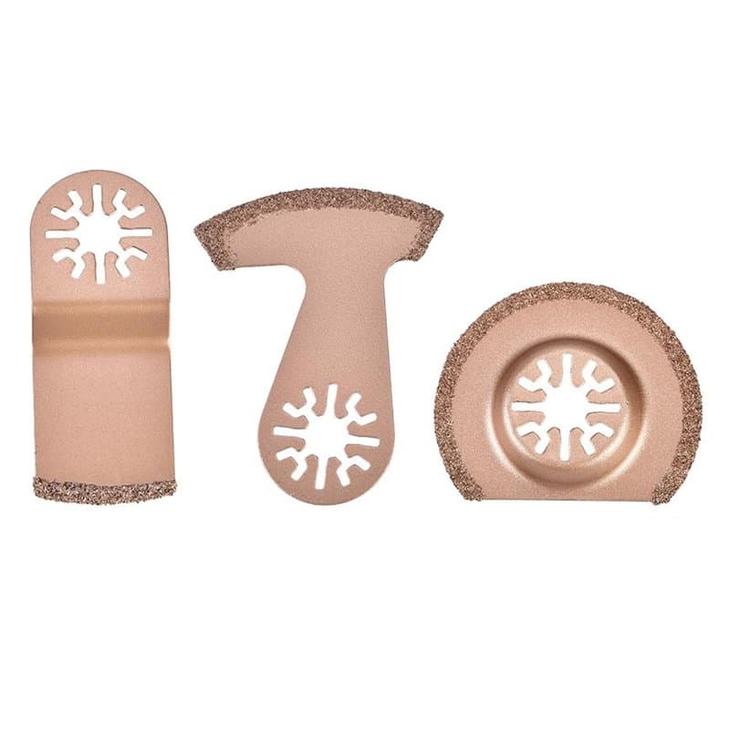 Jadeshay Lame Scie Oscillante, 3pcs Lame Outil Multifonction, Outil Multifonction Accessoires Kit, pour Polir le Ciment, le Grav