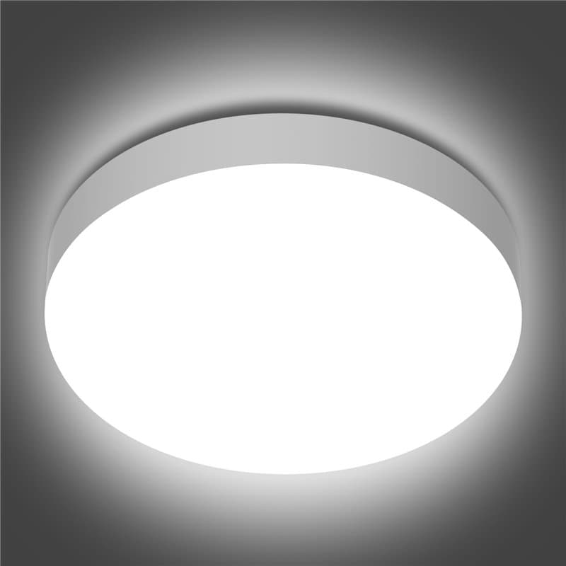 genatu Plafonnier LED 19W, Plafonnier Salle de Bain IP65 Étanche 20cm Ronde, Équivalent 126W, Étanche pour Usage Humide, Lampe P