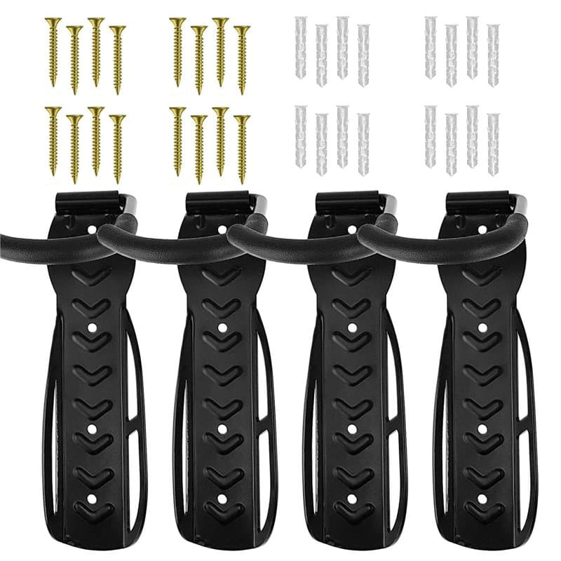 Crochet pour Vélo,Porte Vélo Mural Vertical,Lot de 4 Support de Vélo Crochet,Economiser de L'espace, Suitable for 14"-29",pour D