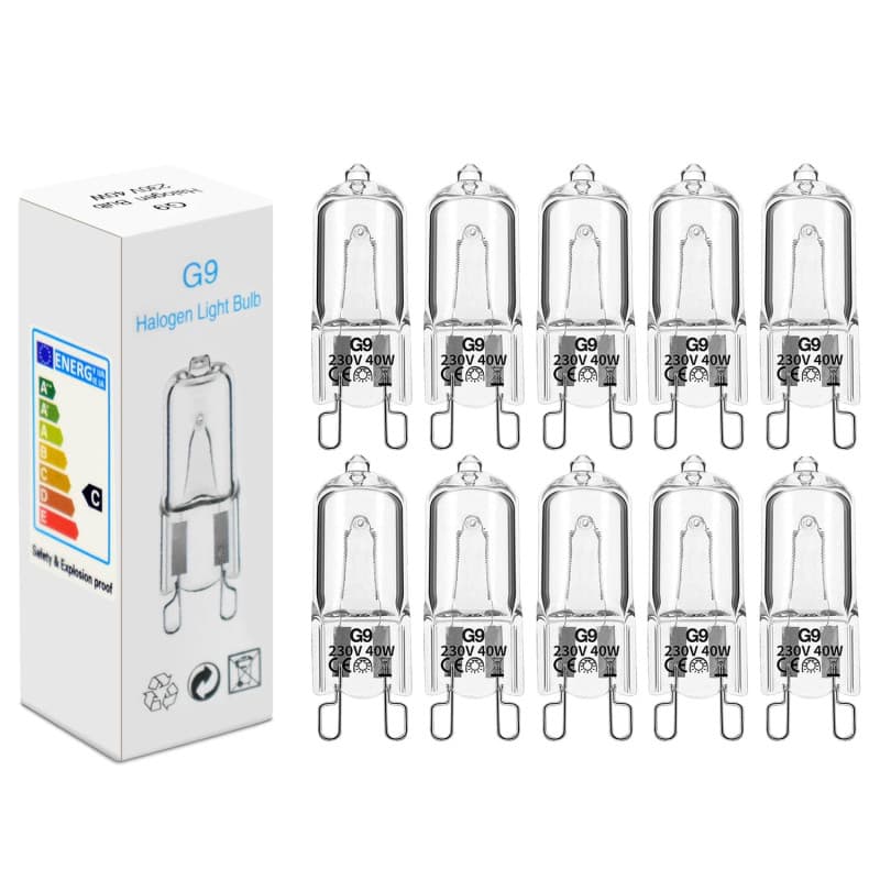 Ampoule G9 10pcs 40W 230V 2900K 480LM Dimmable Warm White G9 ampoule halogène Convient pour les ampoule four, les lampes de plaf