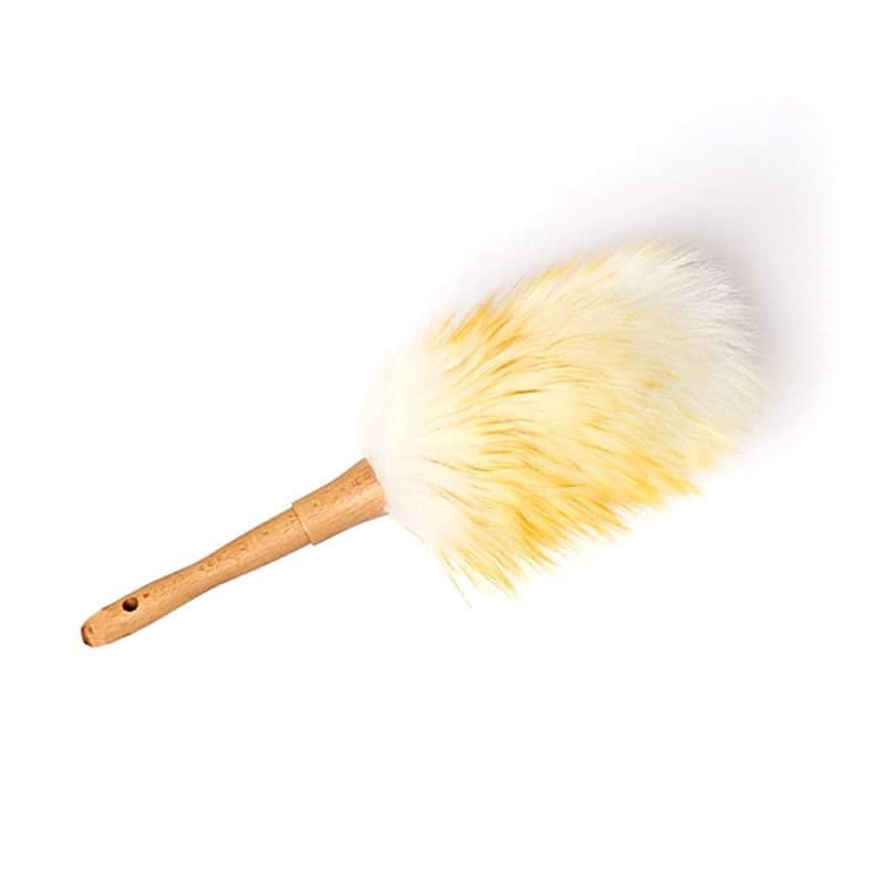 XGzhsa Petit plumeau, Chiffon en Laine Douce, Chiffon en Microfibre Antistatique avec poignée en Bois, adapté au Nettoyage de la