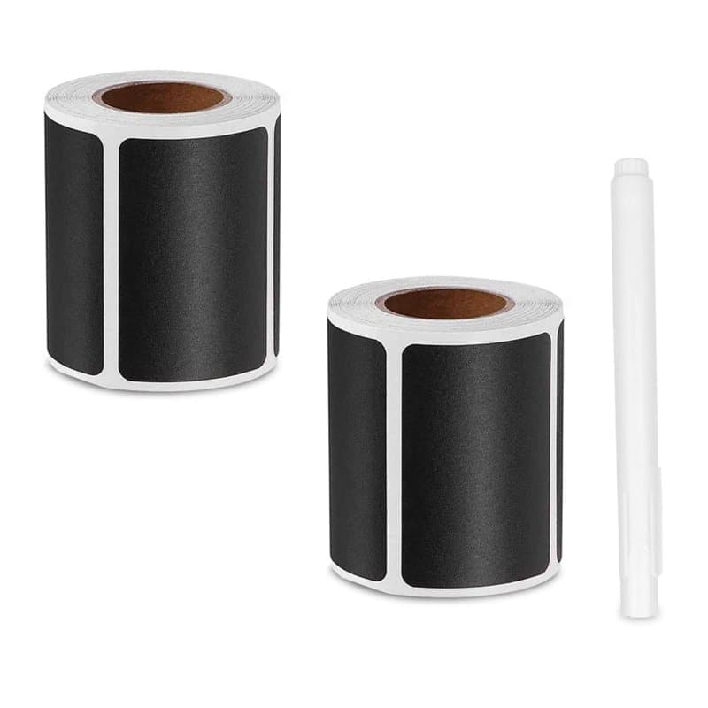 Lot de 300 étiquettes pour tableau noir imperméables réutilisables avec 1 stylo à craie blanc, étiquette amovible pour décorer v