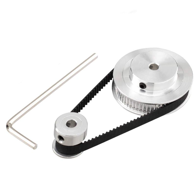 Chiloskit Lot de 2 roues synchrones 2GT 20 et 60 dents 5 mm alésage poulie de synchronisation en aluminium (alésage 5 mm par lot