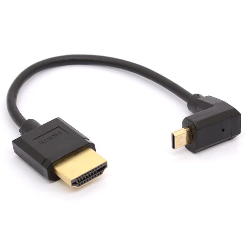 HTGuoji Câble micro HDMI coudé, adaptateur micro HDMI mâle vers HDMI mâle, convertisseur 1080p, 4K, Ultra HD, 3D, Ethernet pour