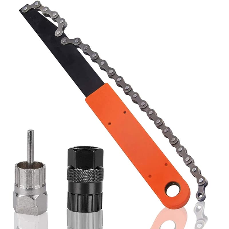 Outil de démontage de cassette de vélo, 1 fouet de chaîne et 2 outils de blocage de cassette, outil de démontage de roue libre,