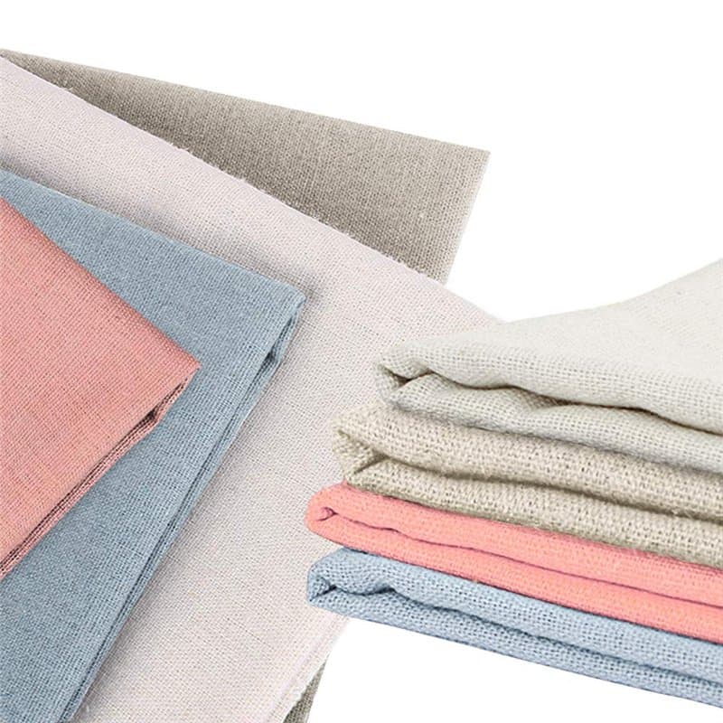 4 Pièces Tissu en Lin Naturel, XCOZU Chiffons pour Point de Croix en Lin Naturel pour Travaux d’Aiguille, Confection de Vêtement