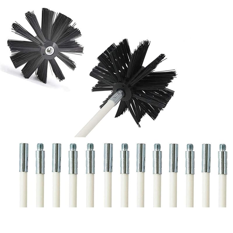 Kit de nettoyage pour conduit de séchage, anti-peluches, tête de brosse synthétique, utilisation avec ou sans perceuse électriqu