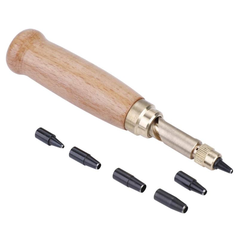 Outil de Perforation pour Cuir Couture Poinçon Automatique Perforateur de Ceinture avec Tête de Frappe Embouts 1.5/2/2.5/3/3.5/4
