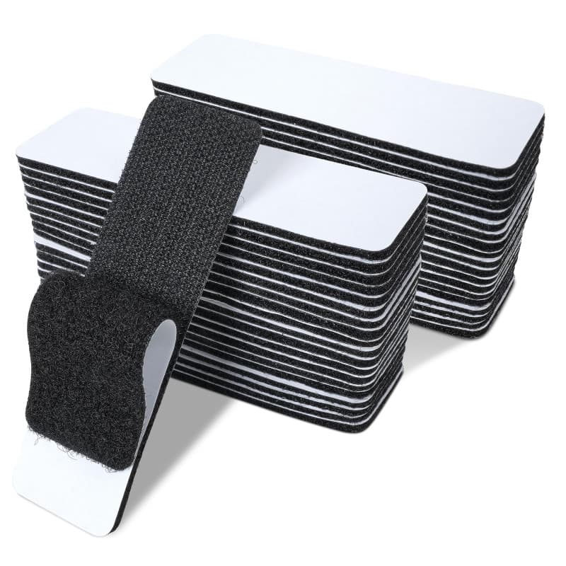 Kolamom 40 Scratch Autocollant Double Face, Scratch Autocollant 3 cm × 10 cm, pour Tapis, Coussins de Canapé, Noir