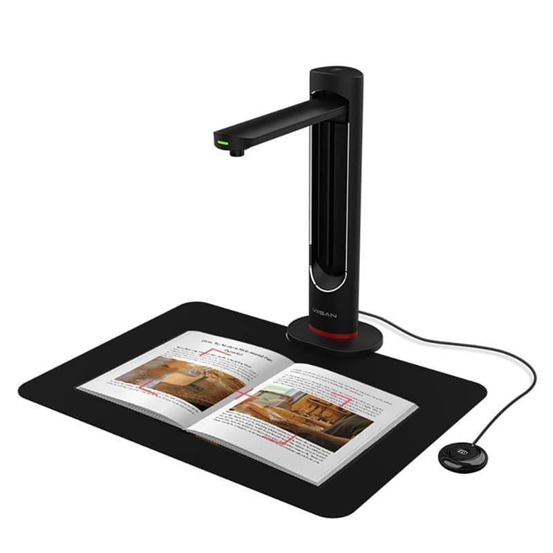 Viisan K21 Scanner de Livres et de Documents. Capteur 21 MP Corrigez automatiquement la courbure des Pages du Livre. Capturez Ju