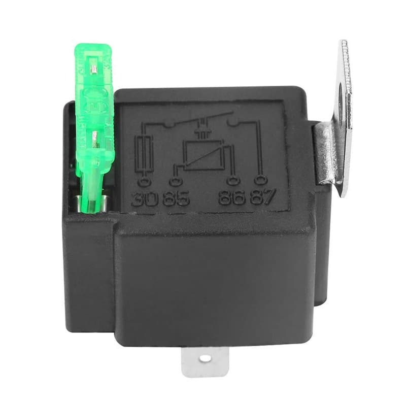 Voiture Relais DC 12V 30A 4 Broches à Fusible Automobile Moto Contacts Normalement Ouverts, Activé/Désactivé Avec Support (Noir)