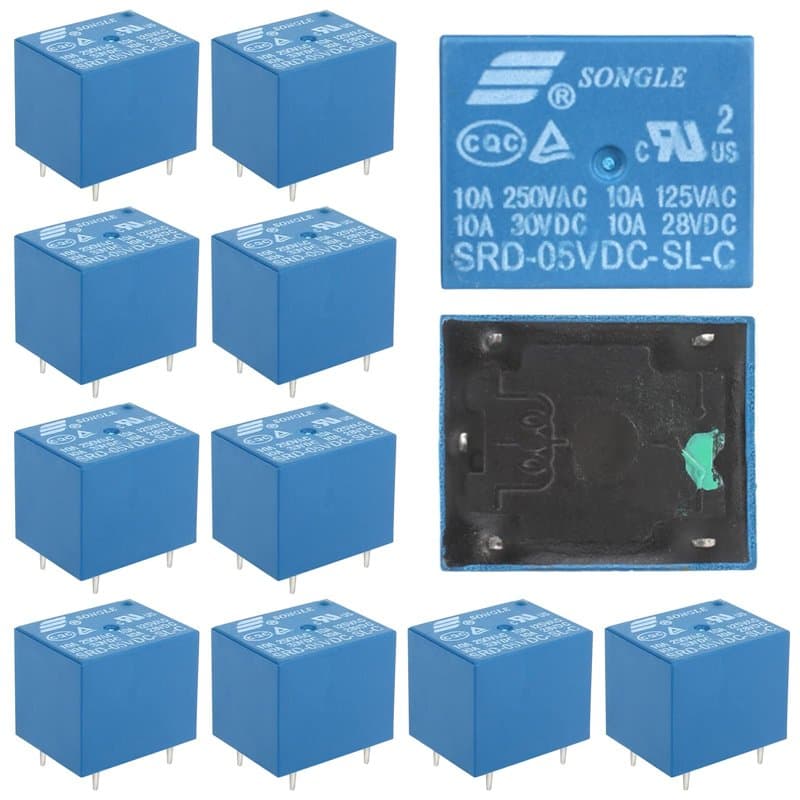 12 Pcs Relais 5V Srd-05vdc-sl-c, Module Relais de Carte Pc, Relais de Puissance pour Circuit Imprimé, Relais à Cinq Broches Rela