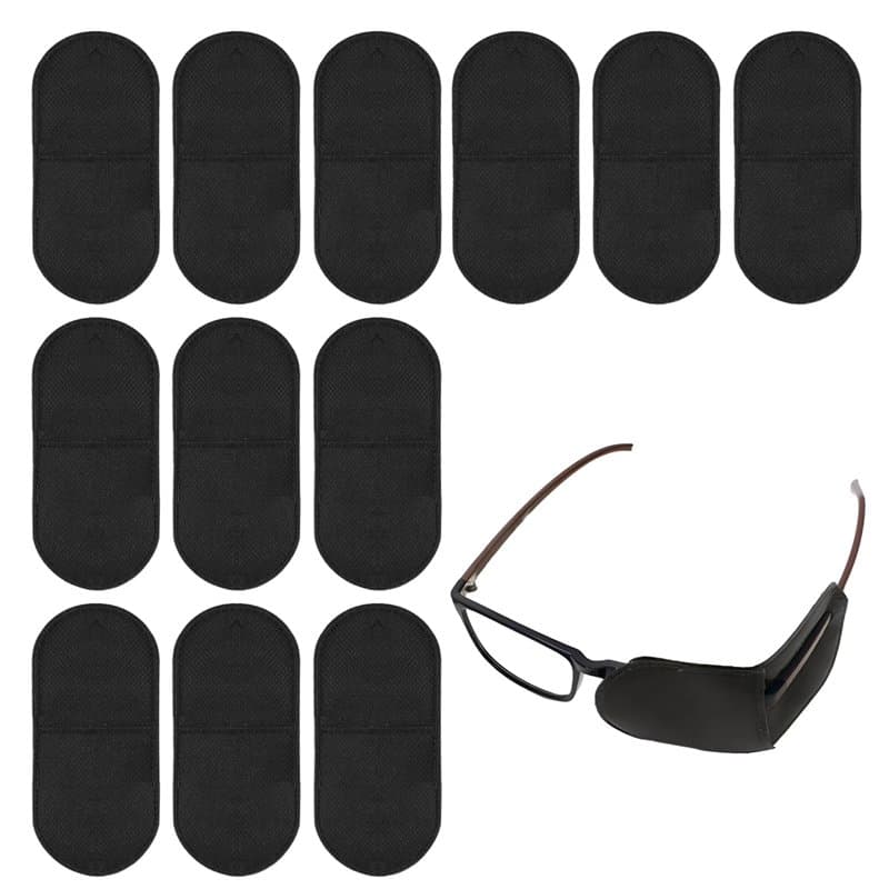 12 Pièces Cache Oeil pour Lunettes, Patchs Oculaires, Cache Oeil Medical pour Couvrir Gauche ou Droit pour Enfants et Adultes po