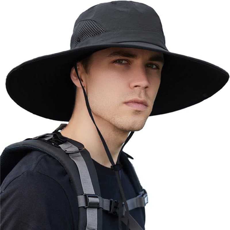 Makoto Nobu Chapeau de Soleil à Large Bord Extérieur pour Homme Femme, Respirant Protection Chapeau pour Pêche, Chasse, Camping,