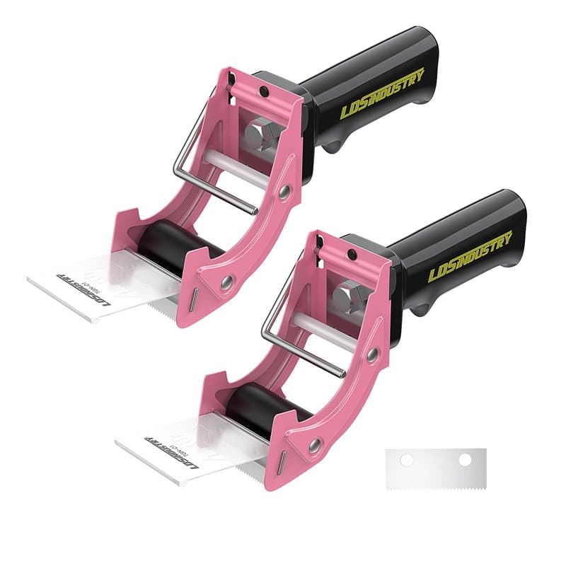 LDS Industry Lot de 2 pistolets distributeurs de ruban adhésif d'emballage à remplacement rapide avec lame supplémentaire, 50 mm