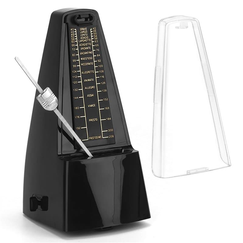 QWORK® métronome mécanique avec cloche, volume, réglage de la vitesse, pour piano, guitare électrique, basse, violon, batterie