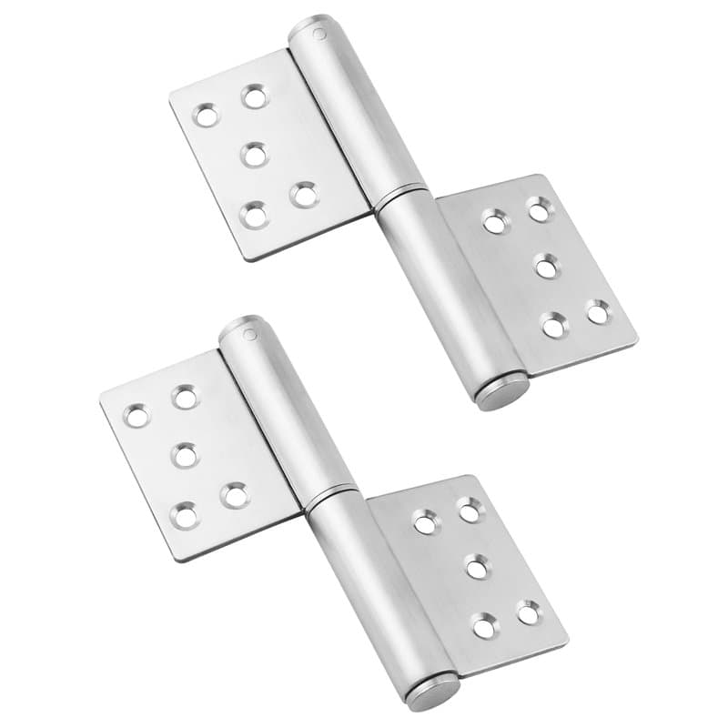QWORK® 2 pièces Charnières de Porte en Acier Inoxydable Robustes Charnières à Visser pour Portes en Bois, Angle d'Ouverture à 36