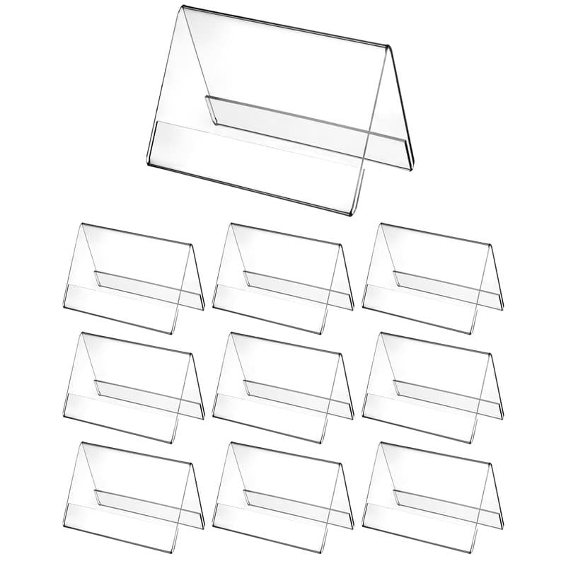 QWORK® 10 Pièces panneaux de table en acrylique, 10 x 6 cm, épais de 2 mm, pour afficher les étiquettes nom et les étiquettes pr