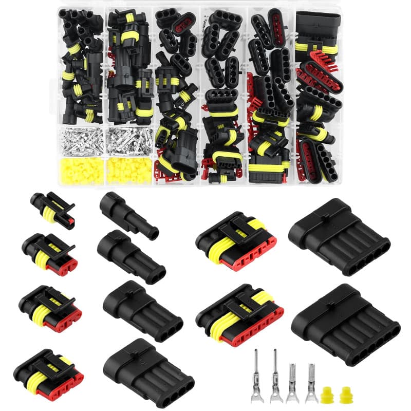 QWORK® 708 pièces voiture étanche connecteur électrique, connecteur de câble automobile 1/2/3/4/5/6 broches, pour voiture, camio