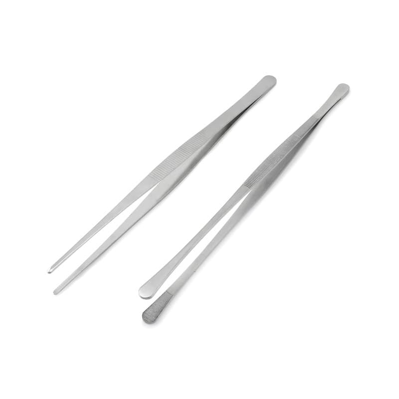 QWORK Lot De 2 Pinces ÀÉpiler Longues, Acier Inoxydable, Rondes Et Pointues, Pince De Cuisine, 30 cm