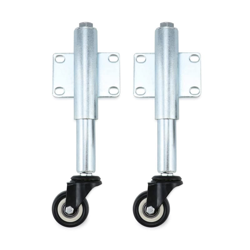 QWORK® 2Pcs Roulette Roulant avec Ressort, Roulettes pour Portails Lourds, Meuble et Chariot - Ø50 mm - Capacité de Charge 60 kg