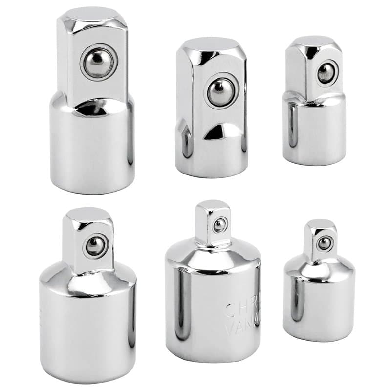 QWORK® 6 pièces adaptateur douille, outil de conversion d'impact, pour cliquet à percussion, 1/4" à 1/2", 3/8" à 1/2", 1/4" à 3/