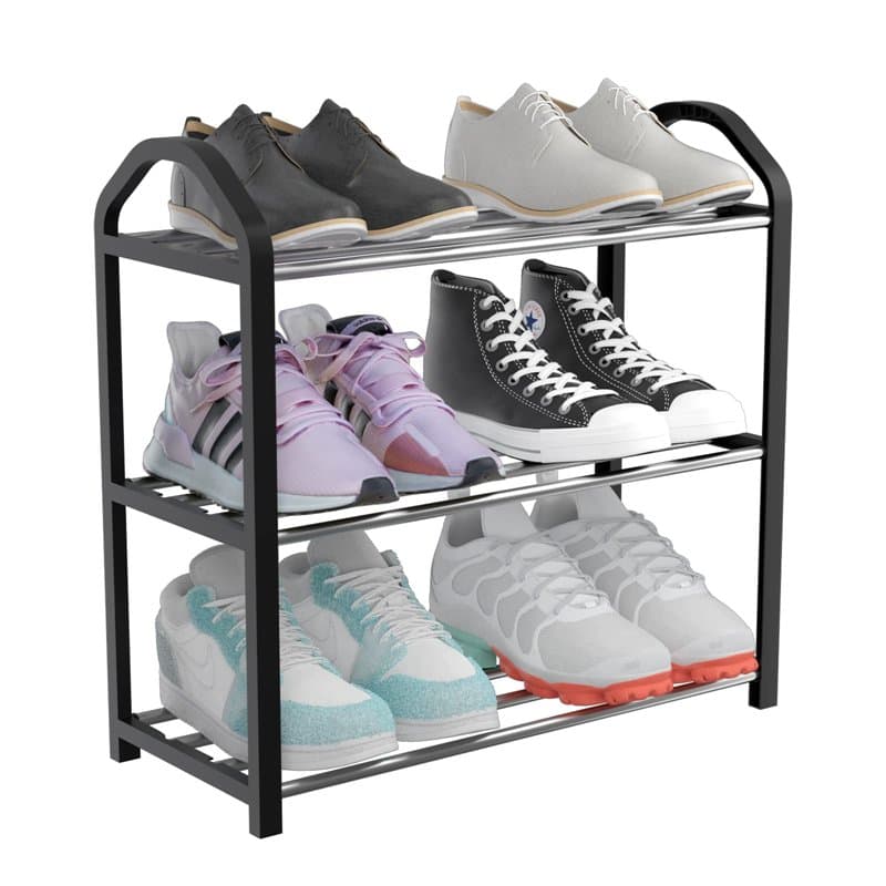Allinside Organisateur de Chaussures à 3 Niveaux, Montage Rapide sans Outils pour Le Rangement des Chaussures dans L'entrée, Le