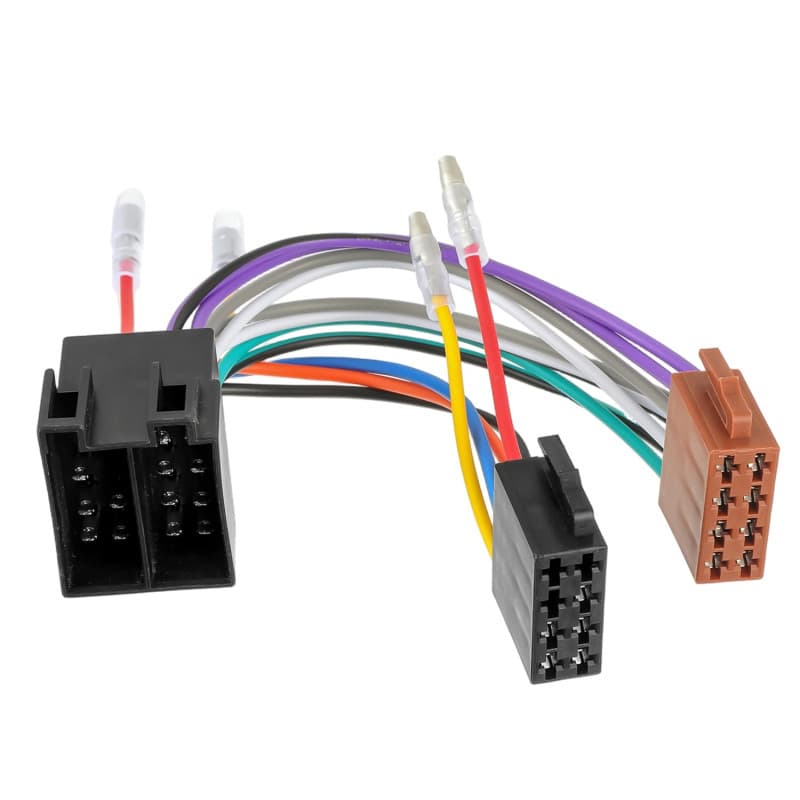 HUAREW Câble adaptateur autoradio ISO, Adaptateur de Faisceau 16 Broches, Câble adaptateur radio de voiture avec fiche ISO femel